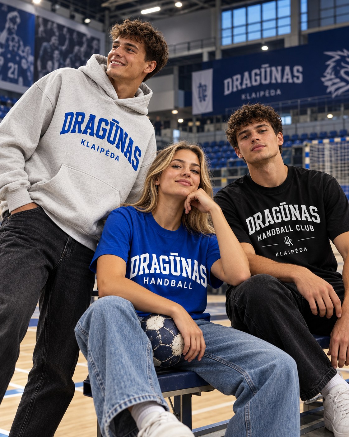 Jaunuoliai arenoje su DRAGŪNAS apranga